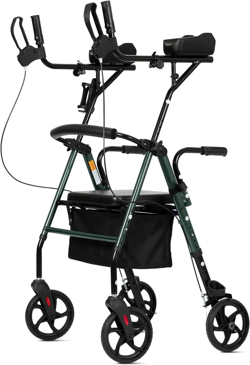 Folding Aluminum Upright Rollator Walker with Seat and Backrest K355565