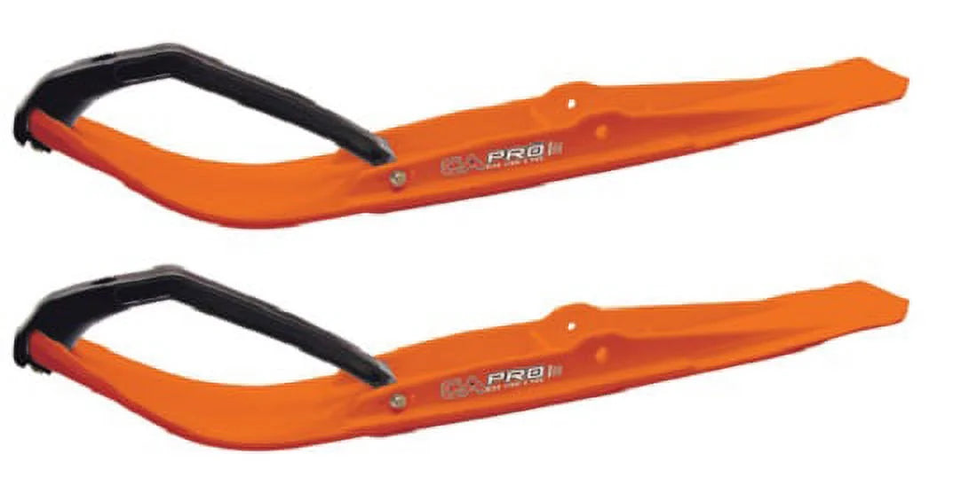 Orange Razor Snowmobile Skis with 7.5" Shaper Bars Complete Kit K664