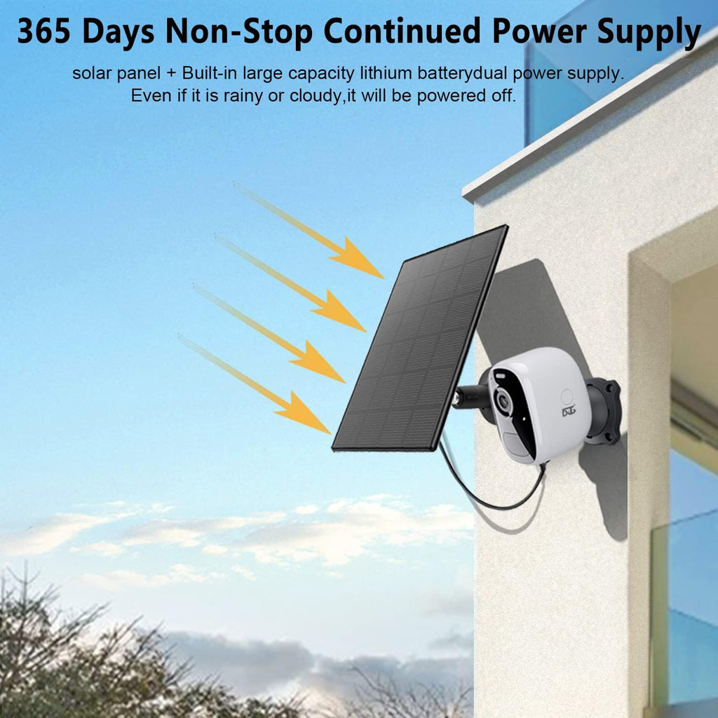 Wireless Outdoor Security Camera with Solar Panel, 1080P Color Night Vision, PIR Motion Sensor, Siren Alarm, 2-Way Audio, Waterproof J9341