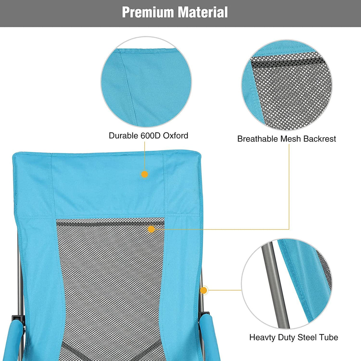 Light Blue Folding Beach Chair 2 Pack V31702