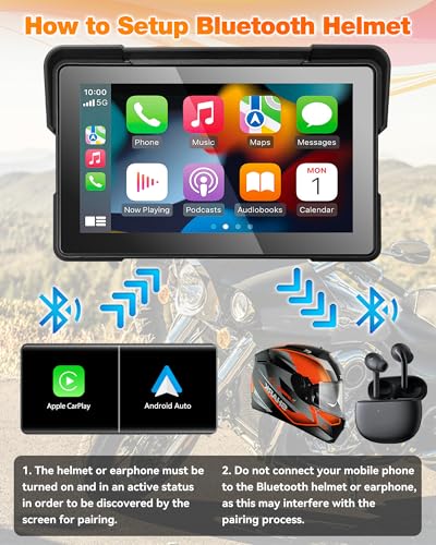 7 Inch Waterproof Touchscreen Motorcycle CarPlay Screen C143