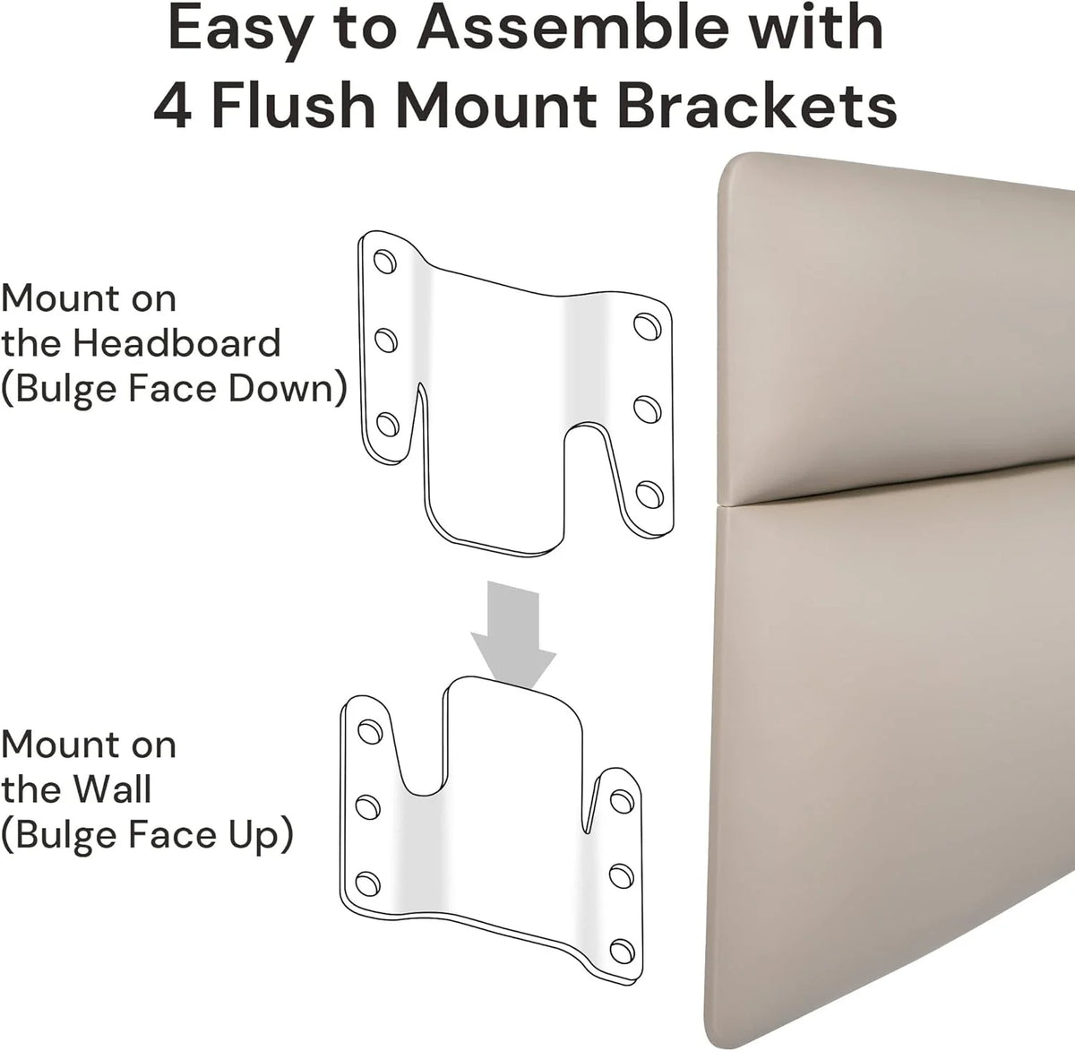 Faux Leather Upholstered Headboard King Size J6186