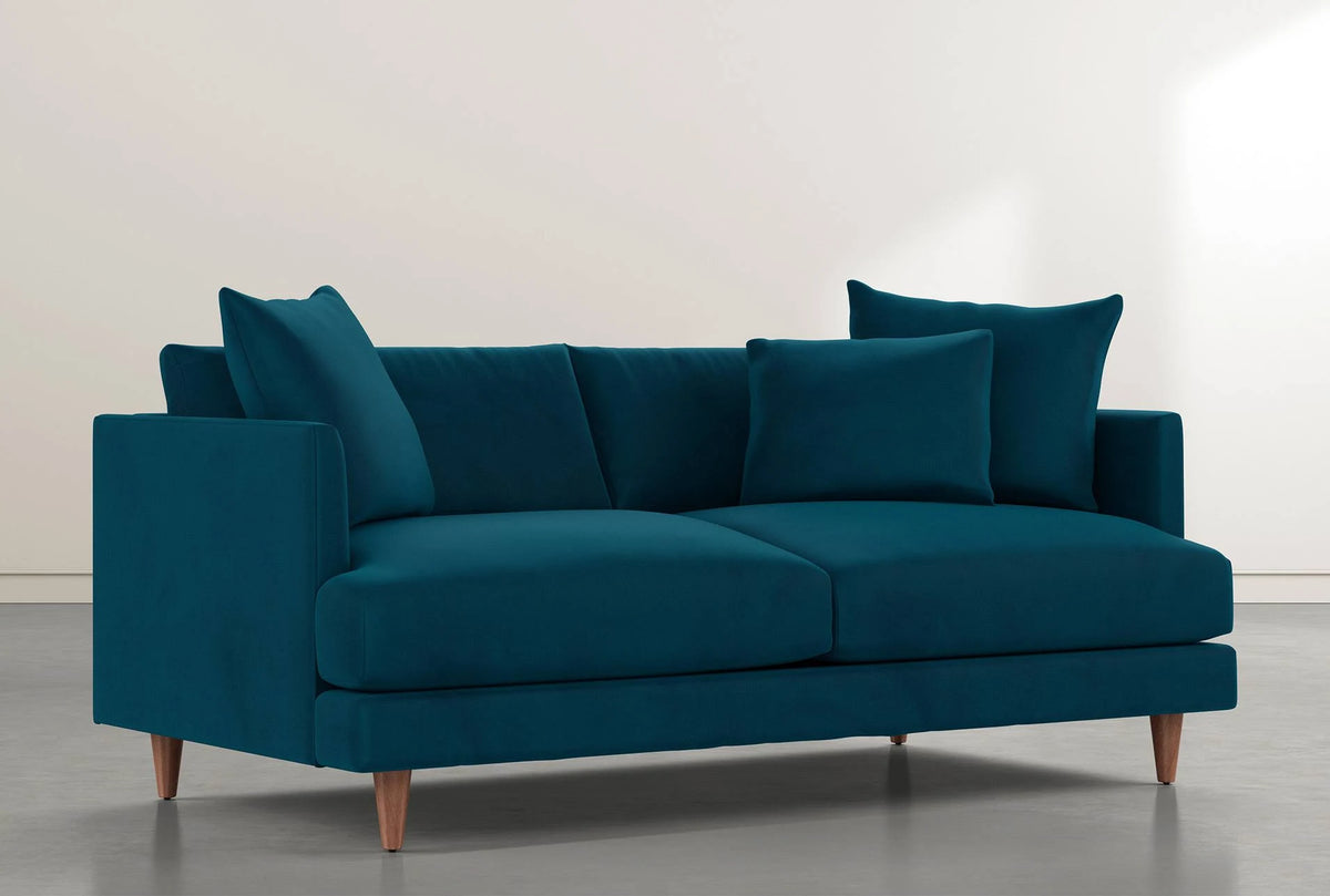 Teal Blue Velvet Sofa J15179