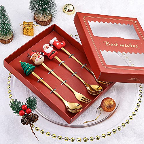 Stainless Steel Christmas Tree Tea Spoon Set 6pcs G43812