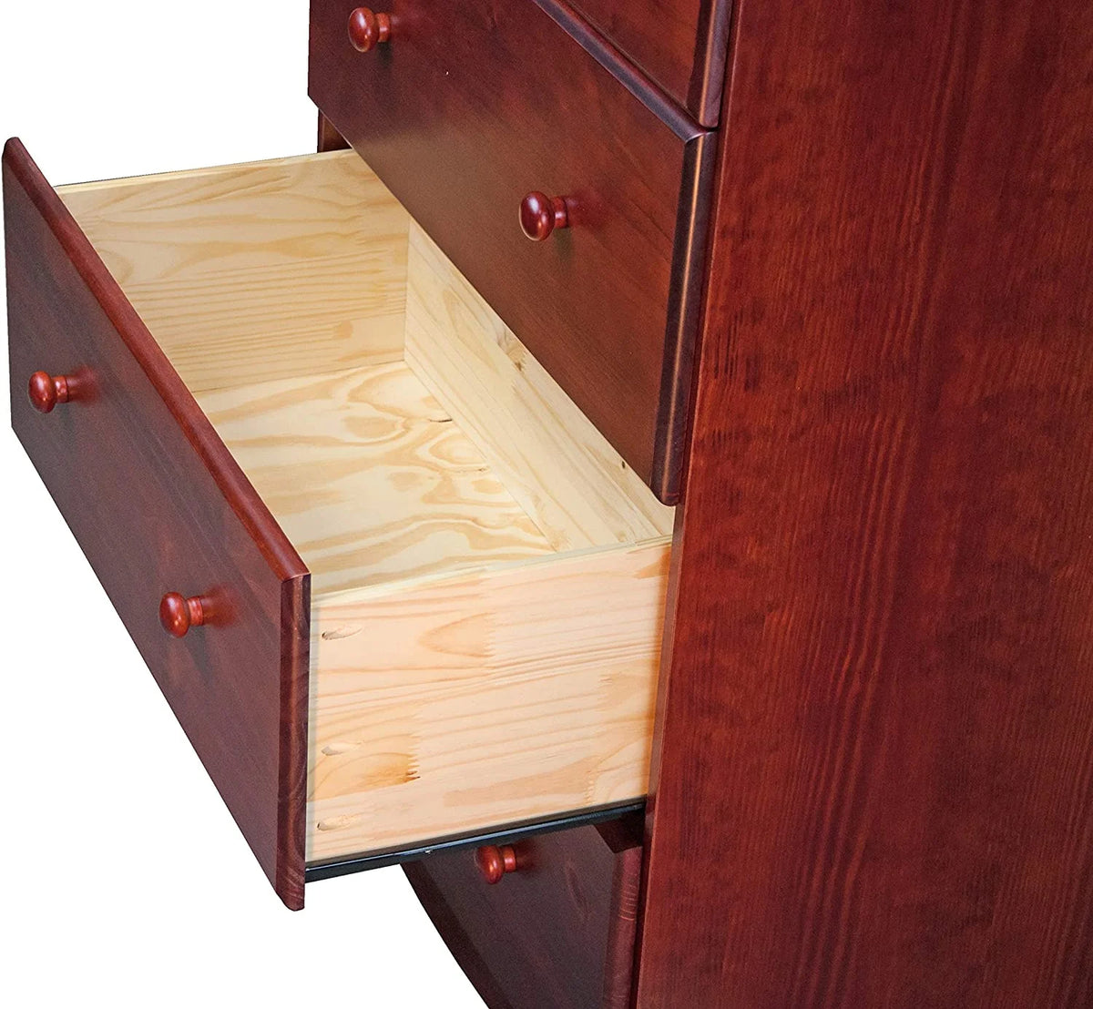 100% Solid Wood 5 Drawer Chest with Lock Honey Pine E872753