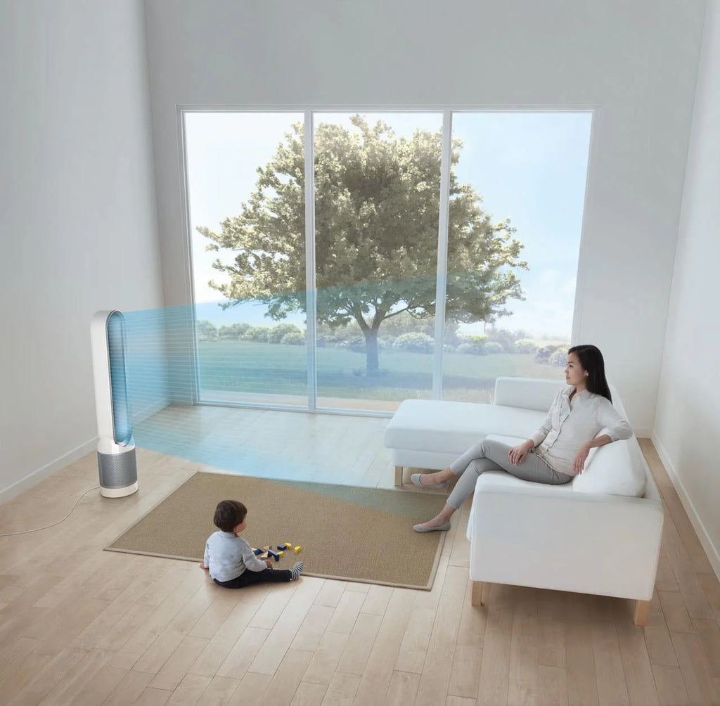 White Silver Tower Air Purifier Fan G1779