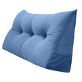 Large Bolster Cushion Wedge Pillow with Removable Cover and Two Side Pockets Steel Blue Twin 39 inches G73121