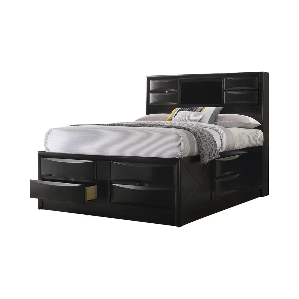 Black Eastern King Platform Storage Bed Q799