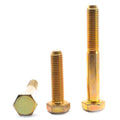 3/8-16 x 5 1/2 Coarse Thread Hex Cap Screw - USA Alloy Steel Yellow Zinc Plated J564