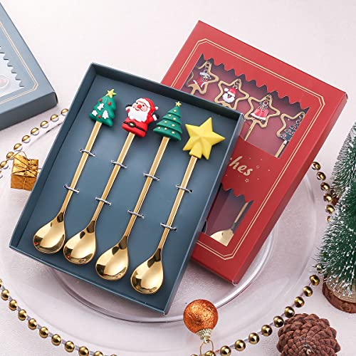Stainless Steel Christmas Tree Tea Spoon Set 6pcs G43812