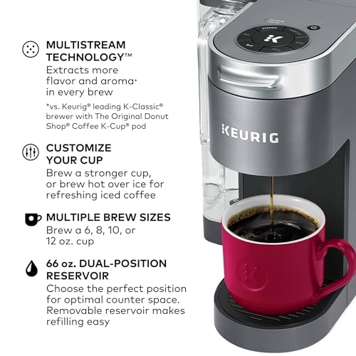 Single Serve K-Cup Pod Coffee Maker, 4 Brew Sizes, Black W64020