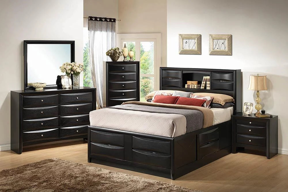 Black Eastern King Platform Storage Bed Q799