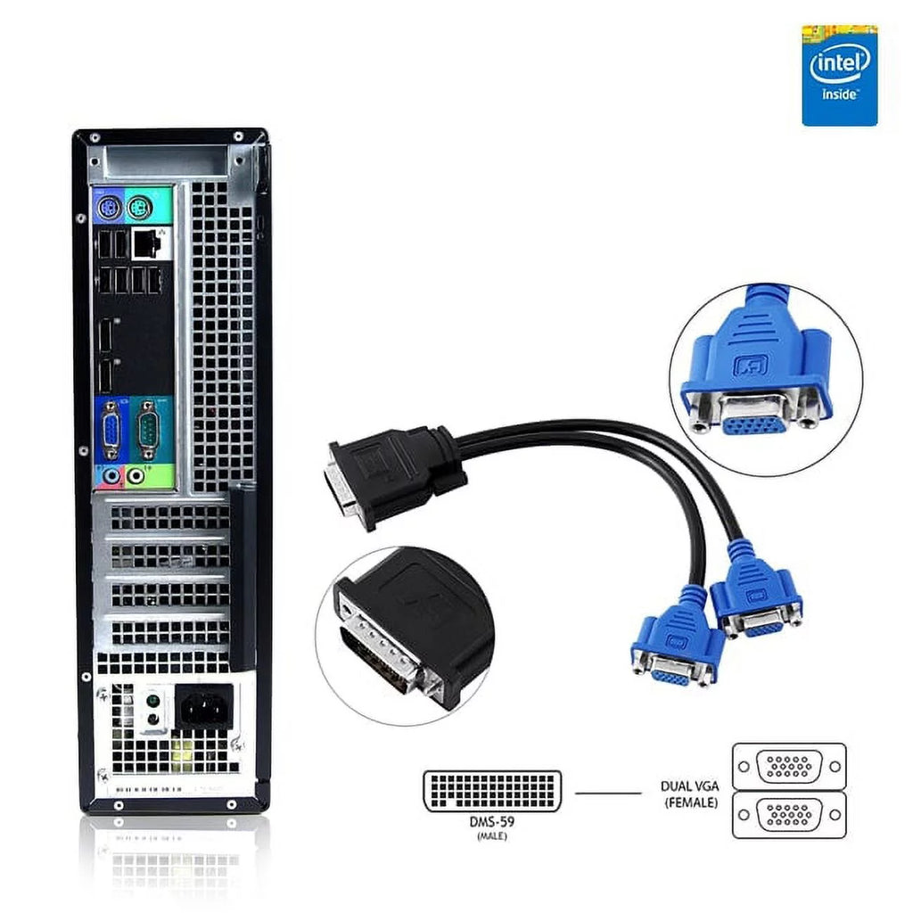 Refurbished Desktop Computer Tower PC, 16GB, 2TB HDD, Windows 10, Dual Monitor R486265
