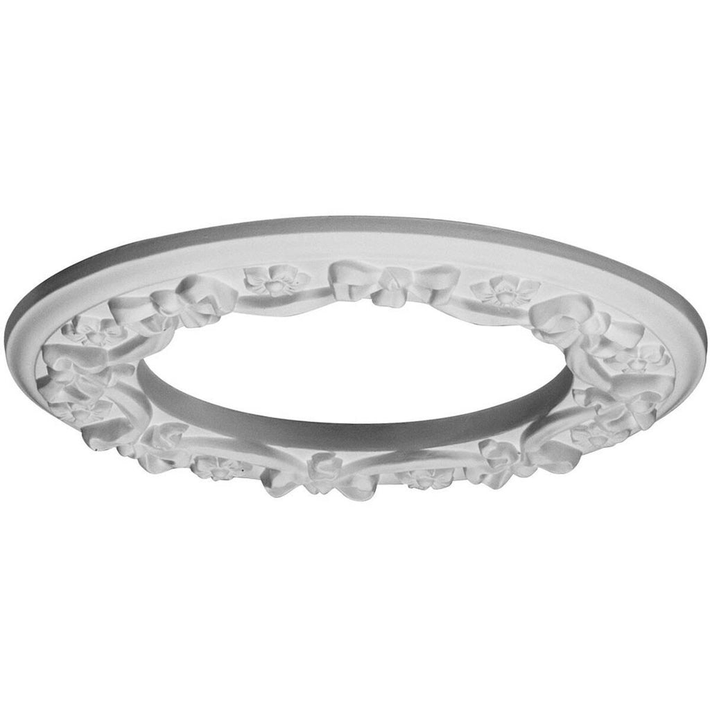 12 1/4x22OD x 7 1/2x22ID x 7/8x22P Ribbon with Bow Ceiling Medallion F16909