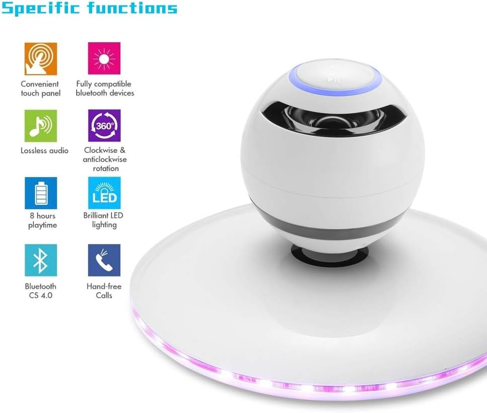 White Magnetic Levitating Bluetooth Speaker X32640