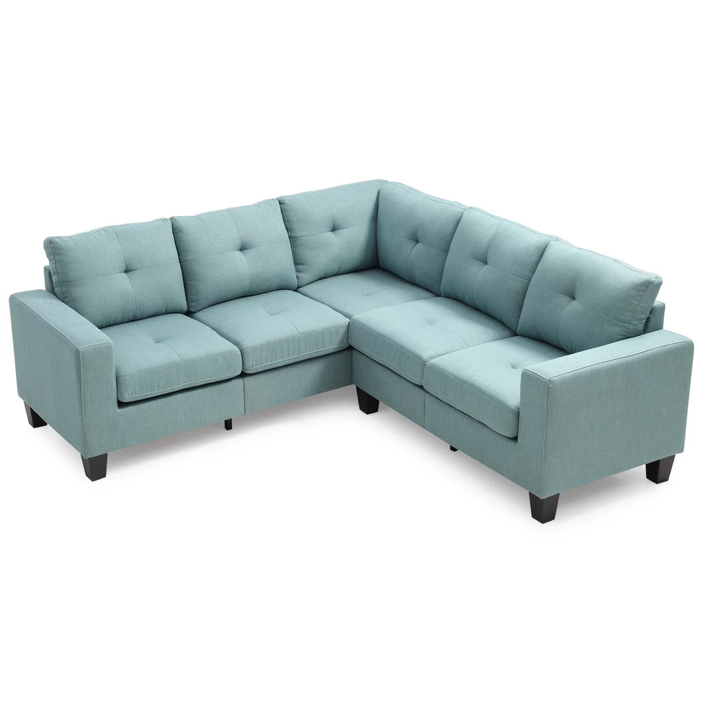 Teal Twill Fabric Sectional O548