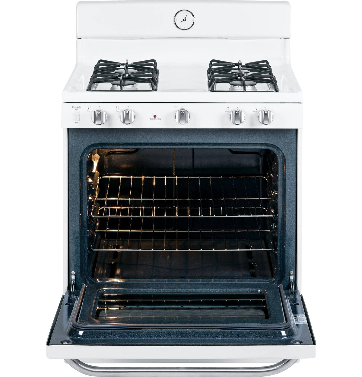White Freestanding Gas Range with Broiler Drawer D945