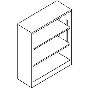 Metal Bookcase Three-Shelf Putty G2409