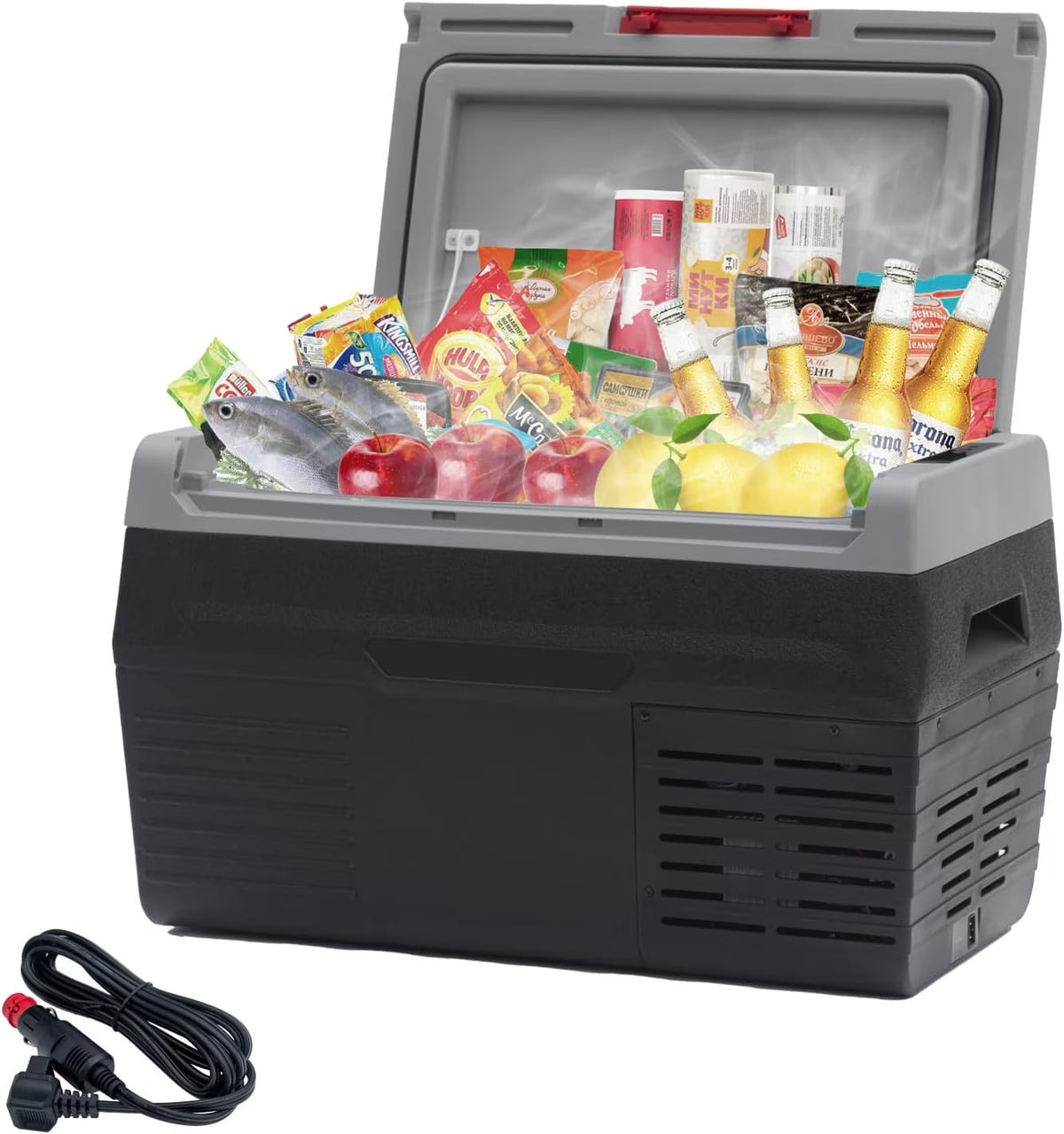 12V 50L Portable Car Refrigerator Freezer with Wheels Z658925