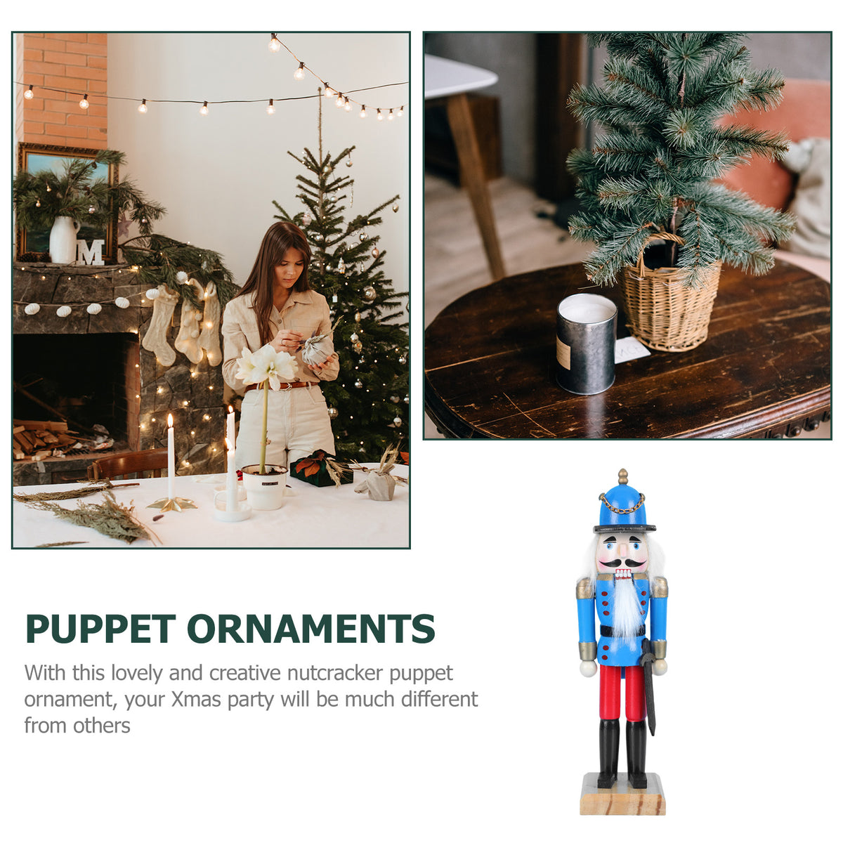 Walnut Nutcracker Doll Home Desktop Decor X7872