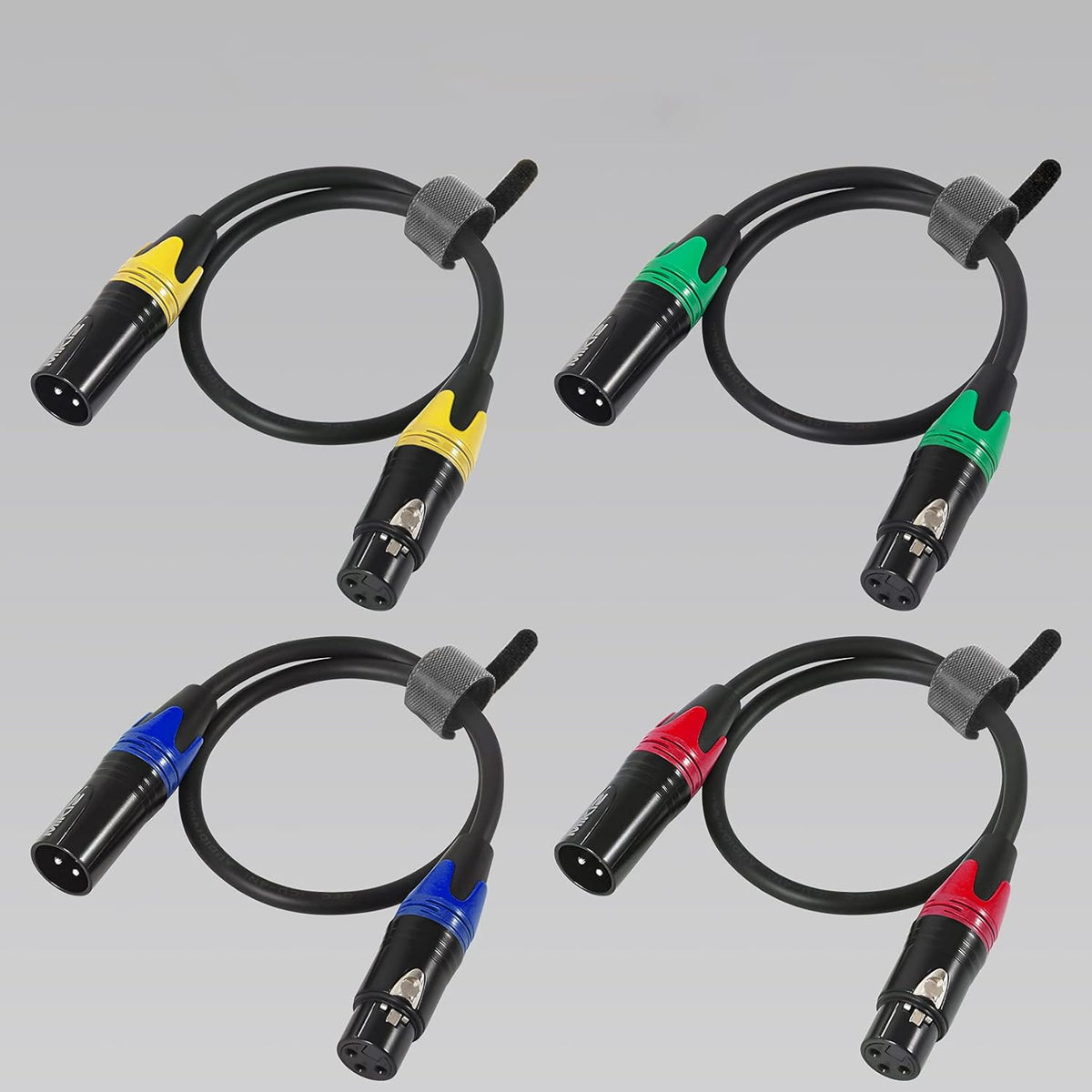 XLR Microphone Cables 25ft 4 Pack Balanced Male to Female Cable Pack of 2 U459967