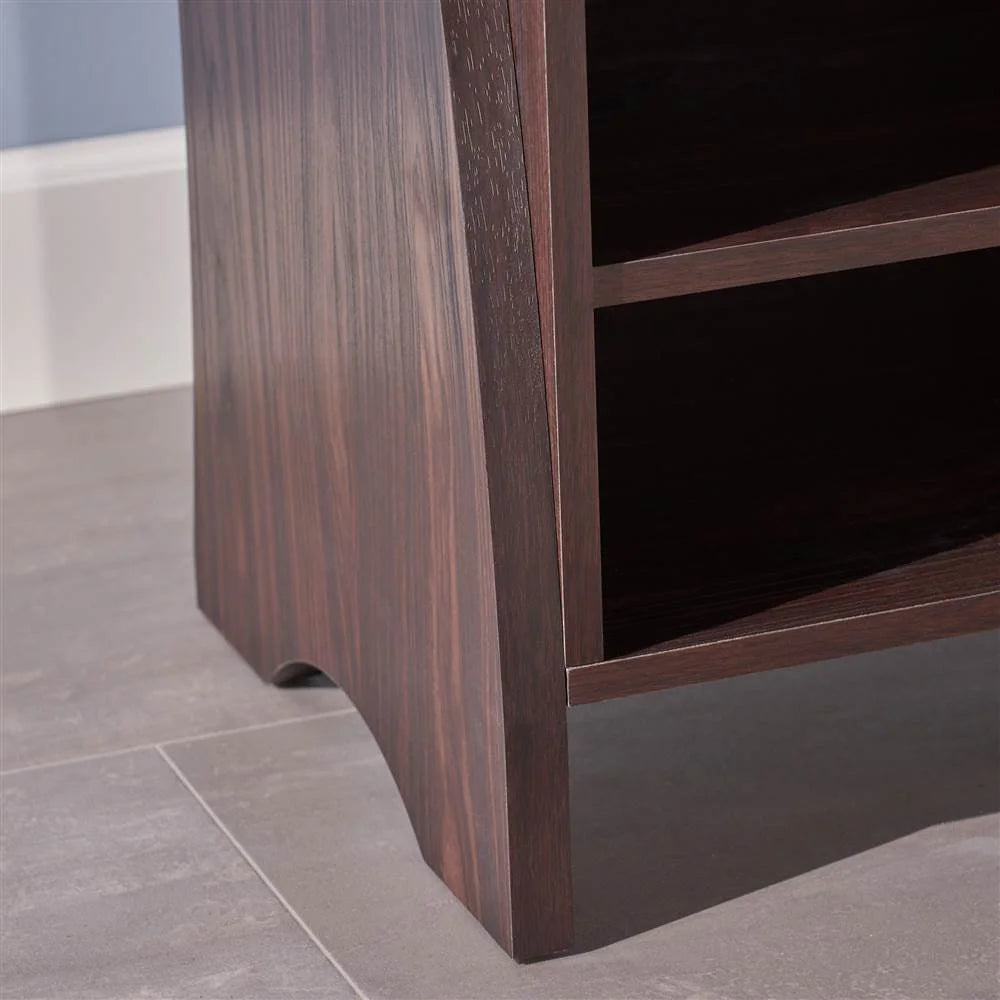 Faux Wood Overlay TV Stand in Dark Walnut G730986