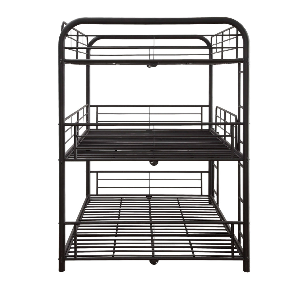 Triple Bunk Bed Full Sandy Black C38271