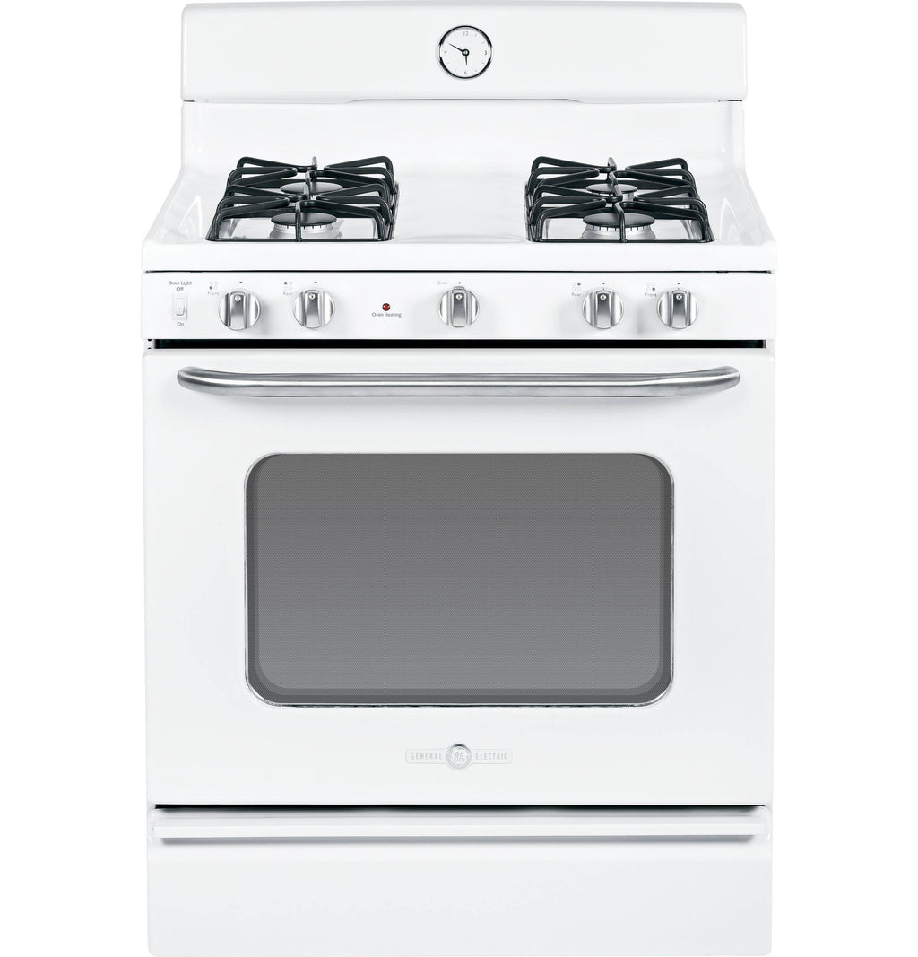 White Freestanding Gas Range with Broiler Drawer D945
