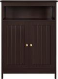 White Wooden Bathroom Floor Cabinet with Double Doors and Adjustable Shelf X28614