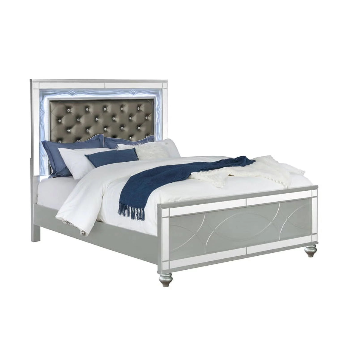 4-piece Eastern King Bedroom Set with LED Lighting R168