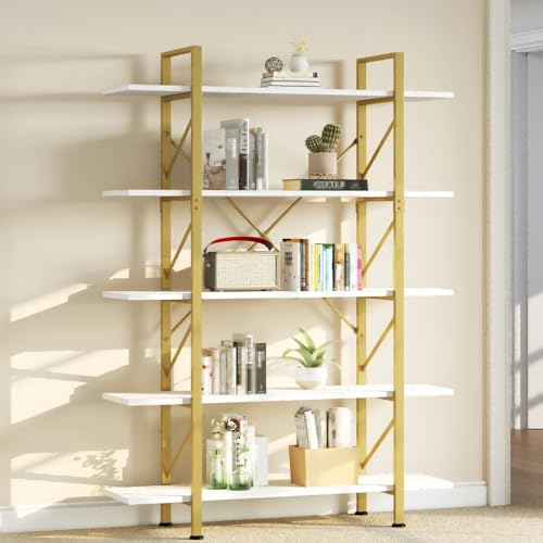 5 Tier Gold Bookshelf U5169