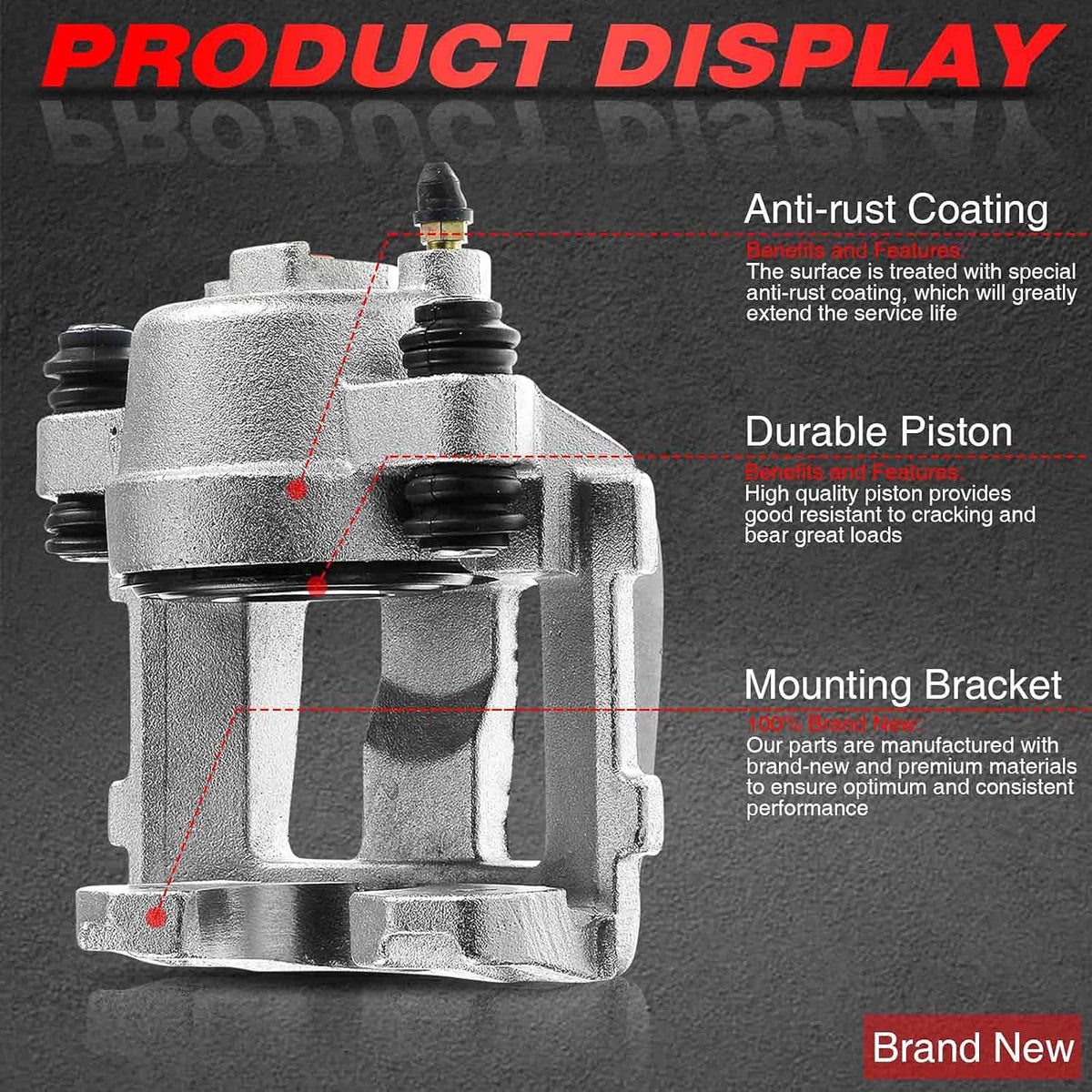 Front Driver Side Brake Caliper Assembly Pack of 2 F65974