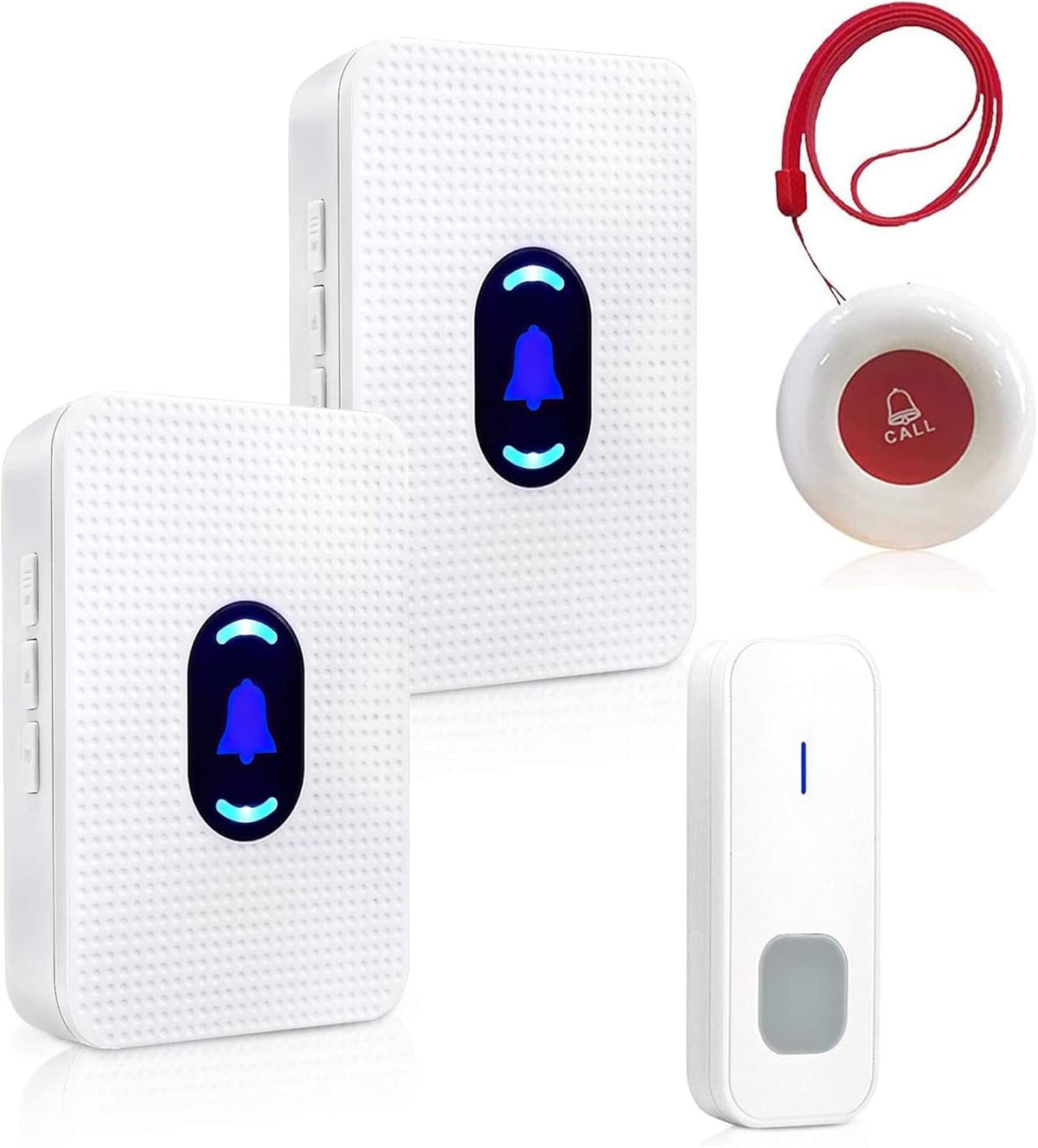 Elderly Call Button with 2 Receivers & 1 Waterproof Transmitters & 1 Doorbell T259893
