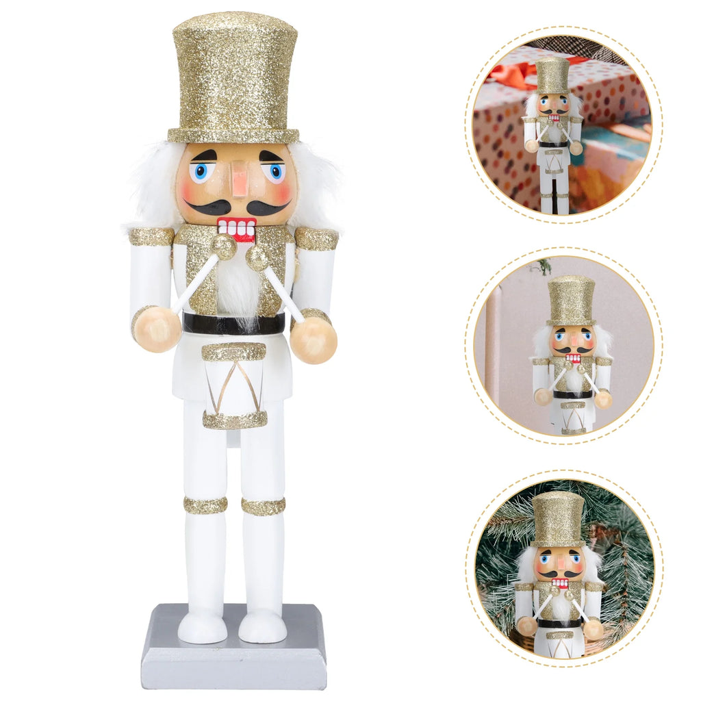 White Wooden Nutcracker Soldier Doll Christmas Decor L3033
