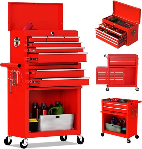 8 Drawer Rolling Tool Chest with Wheels and Lock H435