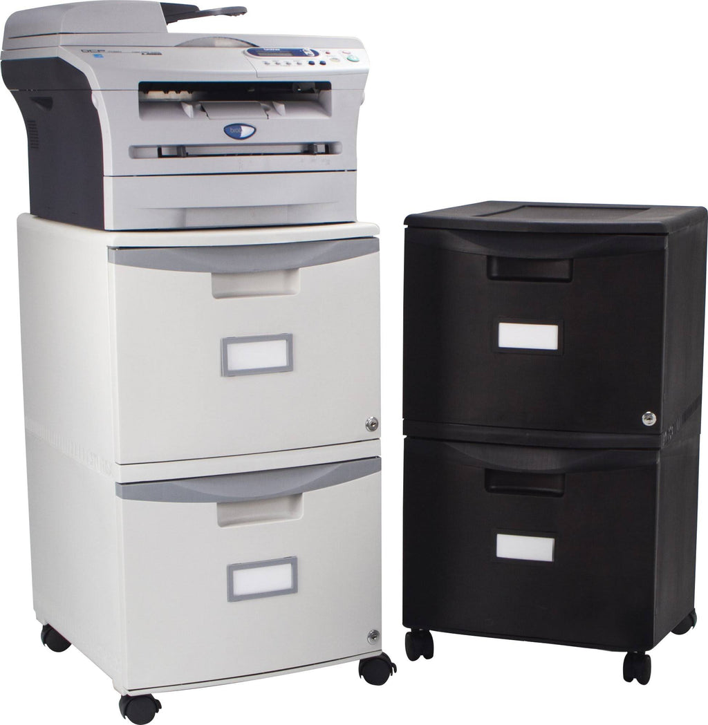 2-Drawer Mobile File Cabinet with Lock, All Black O667