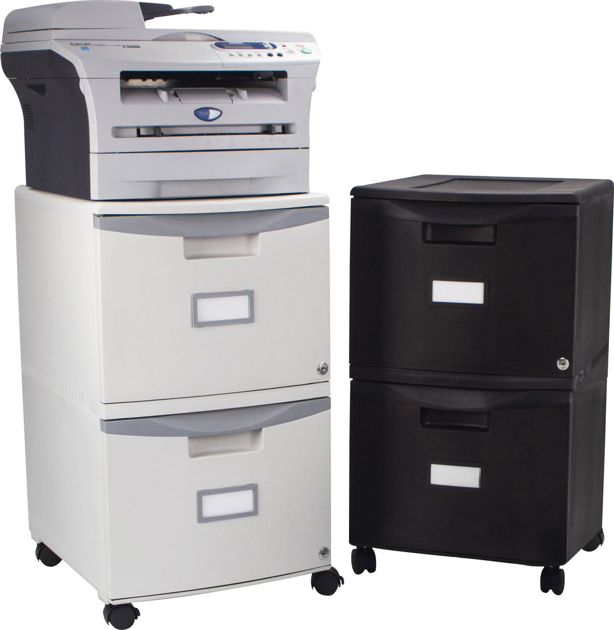 2-Drawer Mobile File Cabinet with Lock, All Black O667
