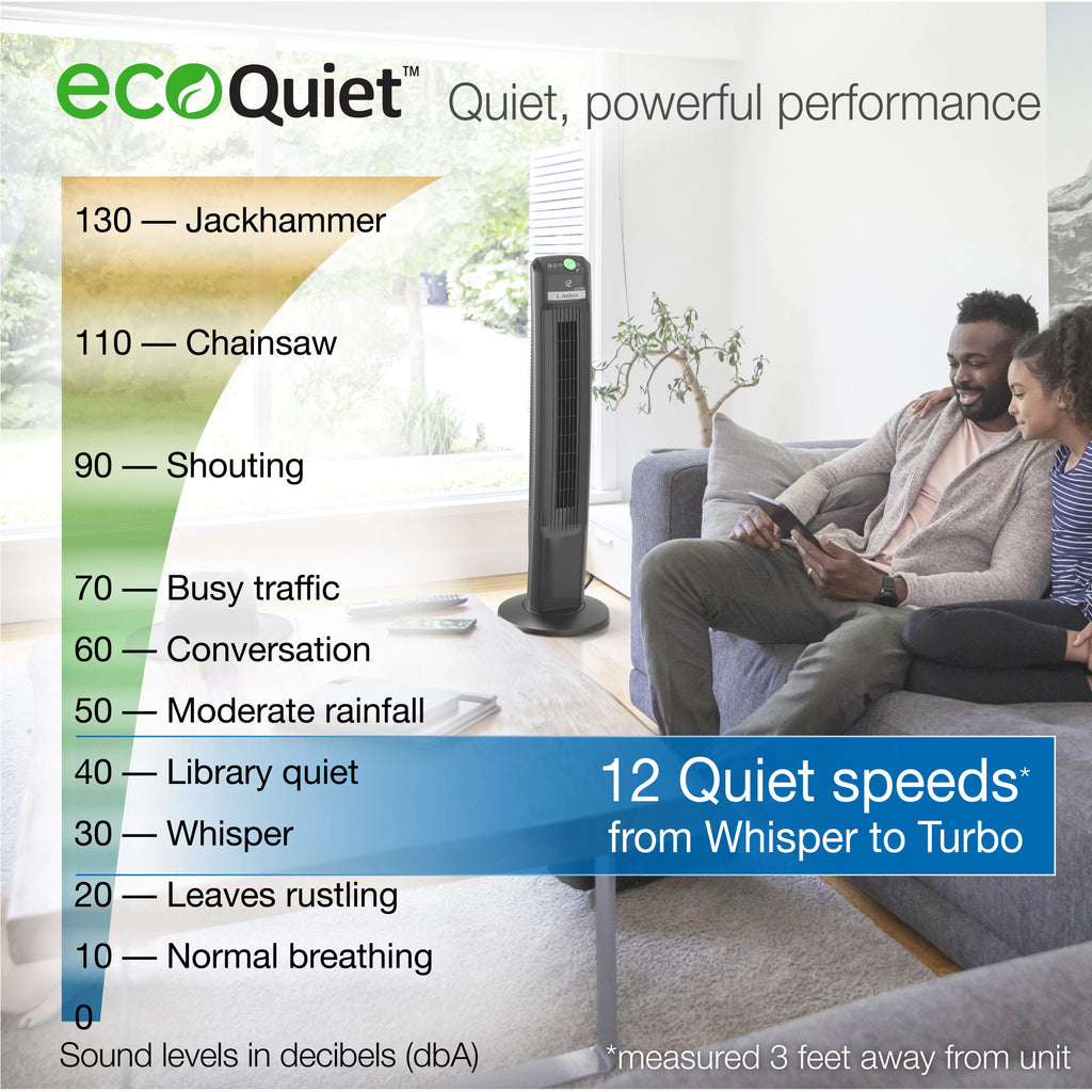 Black Tower Fan with Remote Control X105