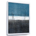 Teal Gray Abstract Art Painting on Canvas White Floater Frame 32x22 H x 24x22 W x 1x22 D U955