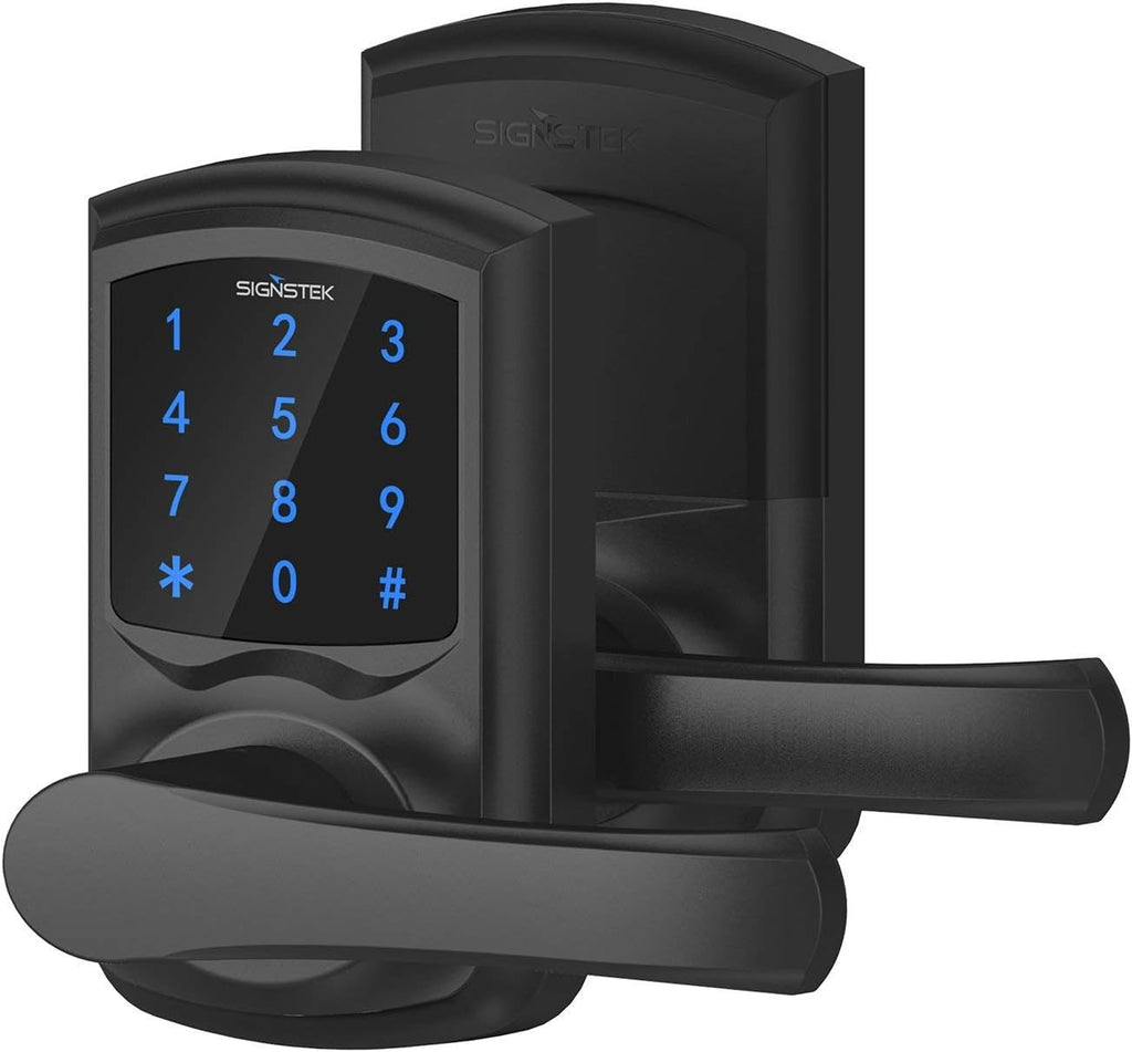 Satin Nickel Touchscreen Keypad Door Lock with Hidden Mechanical Key E76820
