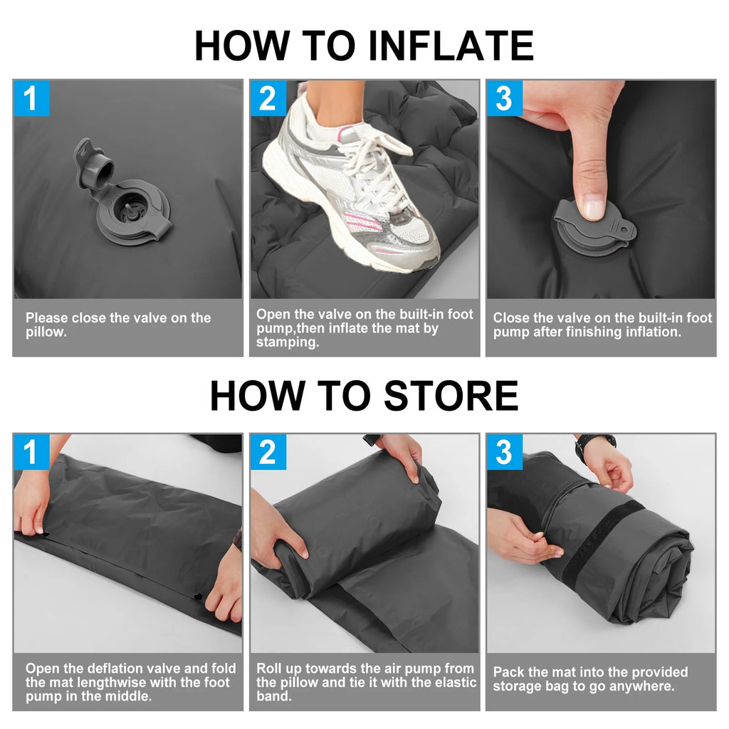 Ultralight Inflatable Camping Sleeping Pad with Pillow E781185