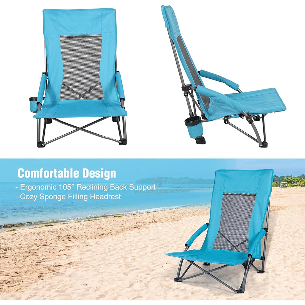 Light Blue Folding Beach Chair 2 Pack V31702