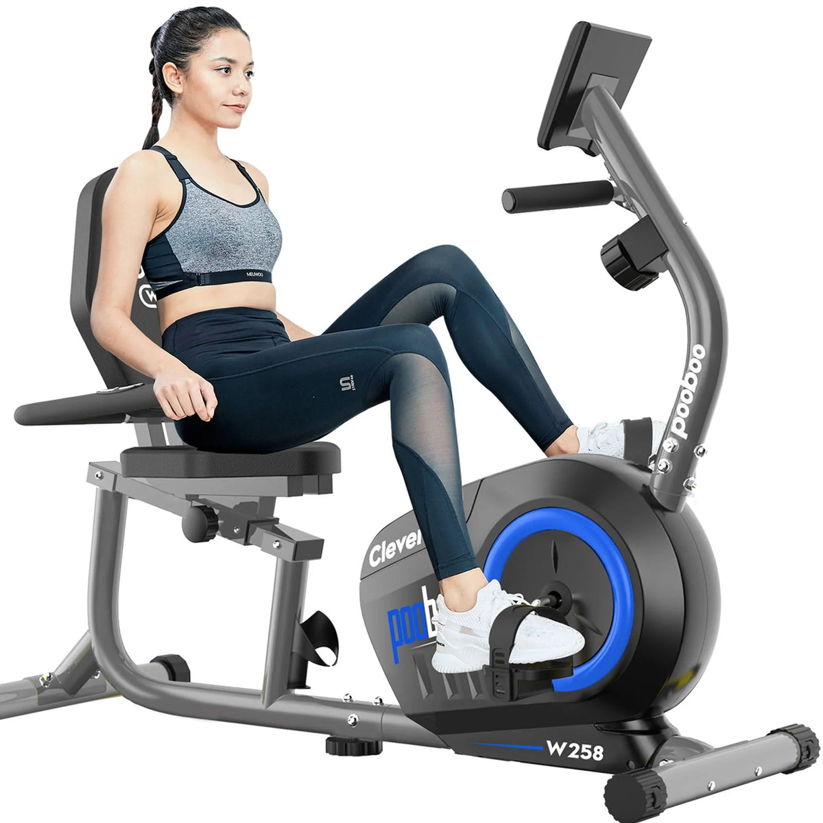 Magnetic Recumbent Exercise Bike 330lbs Blue X426909