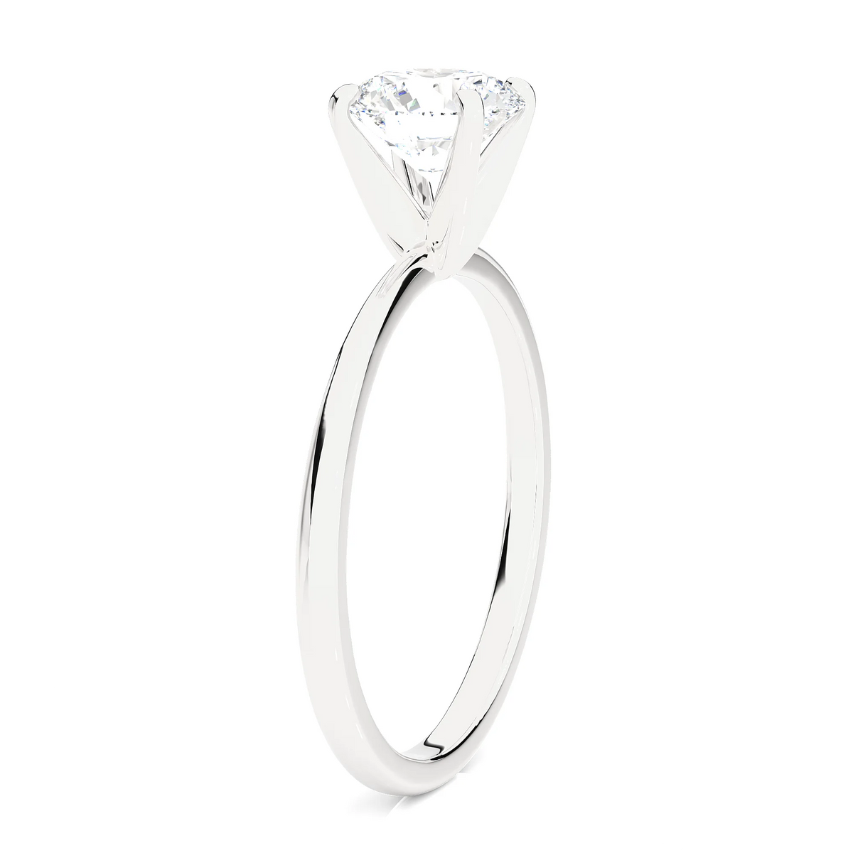 14k White Gold Lab Grown Diamond Solitaire Engagement Ring J250