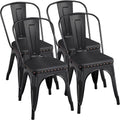 Black Metal Dining Chairs with PU Leather Seat Q417