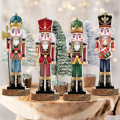 Christmas Wooden Nutcracker Table Centerpieces 4Pcs W70325