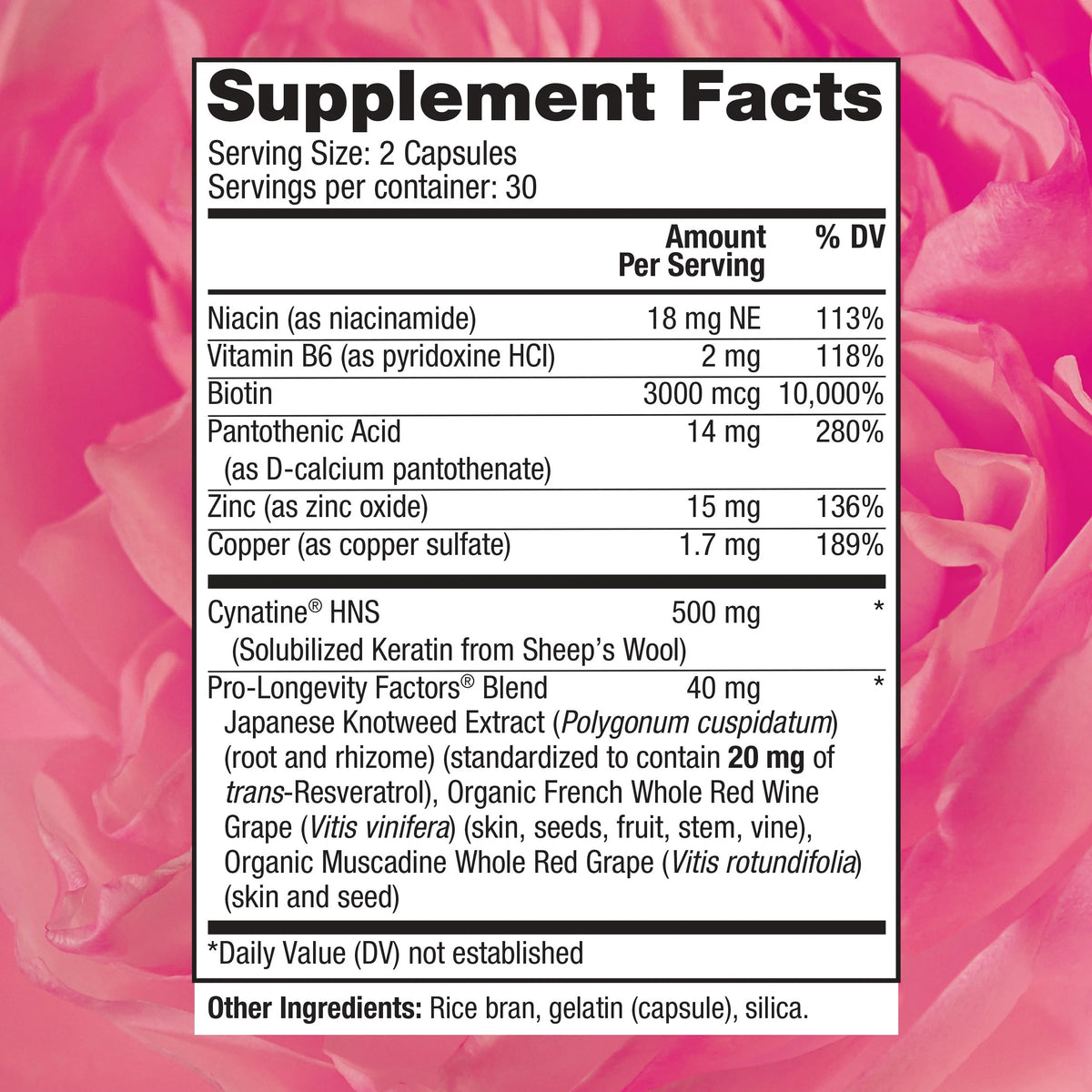 Biotin Hair and Nails Supplement, 60 Capsules F72519