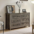6 Drawer Wood Dresser Dark Oak B431334