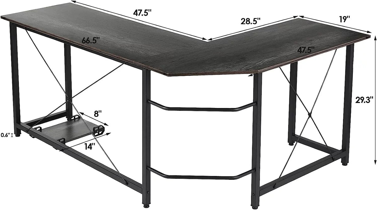66.5'' L-Shaped Corner Computer Desk P940
