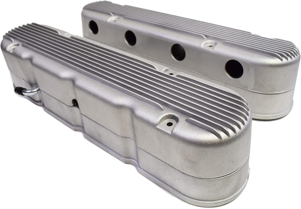 Polished Finned Cast Aluminum Valve Covers with Coil Mounts Y890